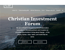 Tablet Screenshot of christianinvestmentforum.org